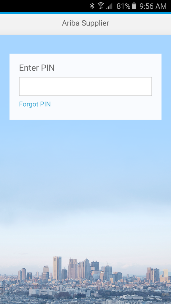 Supplier App PIN Login